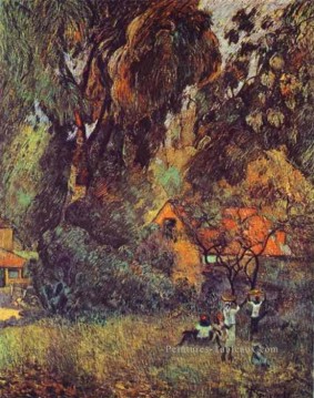  primitivisme tableau - Cabanes sous les arbres postimpressionnisme Primitivisme Paul Gauguin Forêt